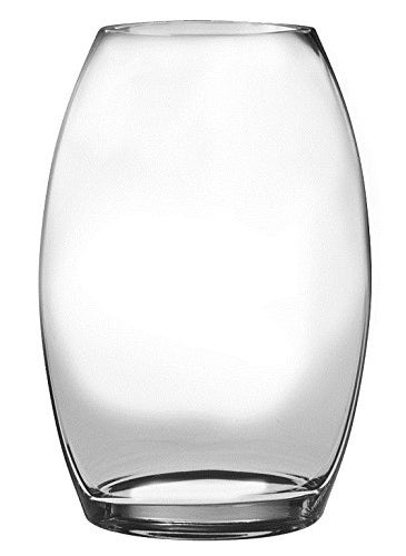 Barski Barski - Handmade Glass - Oval Shaped Vase - Clear - 10 ""H (10 Inches High) Made in Europe 