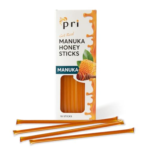 PRI P.R.I Manuka Honey Sticks, Certified MGO 60+, Raw New Zealand Manuka Honey, Perfect for On-the-Go, 10ct - Image 1