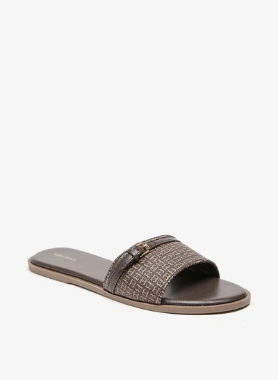 فلورا بيلا من شو إكسبرس Womens Monogram Print Slip-On Flat Sandals