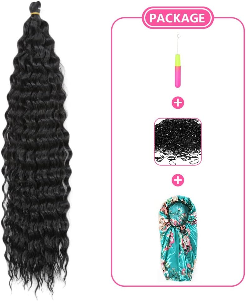DSOAR 22 Inch 3 Packs Deep Twist Crochet Hair Ocean Wave Curly Bohemian Crochet Braids Deep Wave Hair Bundles Synthetic Hair Extensions for Women Girls - Image 5