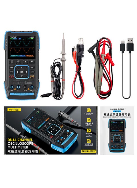 3in1 Oscilloscope Multimeter Signal Generator Machine 2.8inch IPS Display Oscope Meter Handheld Oscilloscope 10Mhz Bandwidth 50MSa/s Sampling Rate Dual Channel Oscillometer