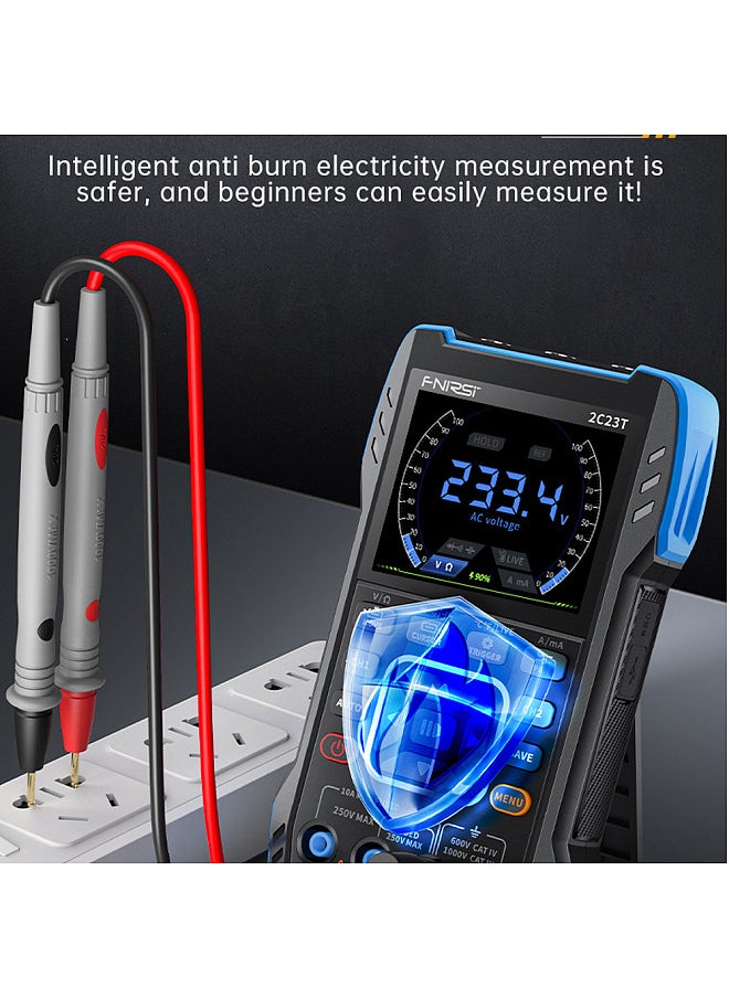 FNIRSI 3in1 Oscilloscope Multimeter Signal Generator Machine 2.8inch IPS Display Oscope Meter Handheld Oscilloscope 10Mhz Bandwidth 50MSa/s Sampling Rate Dual Channel Oscillometer  - Image 3