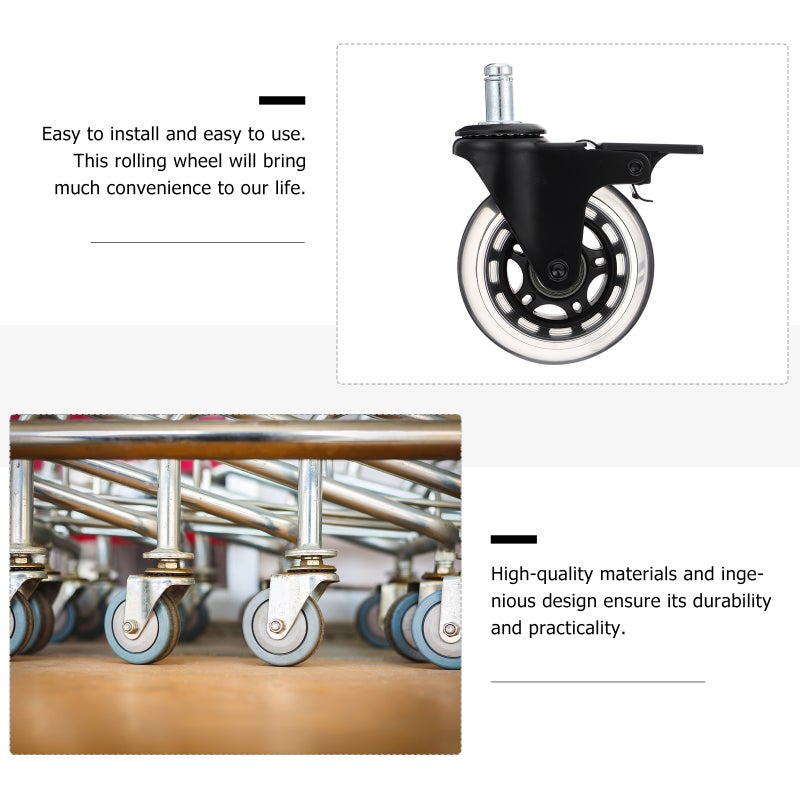 5pcs Office Chair Caster Wheels 360 Degree Swivel Furniture Wheels Universal Wheels - Image 5