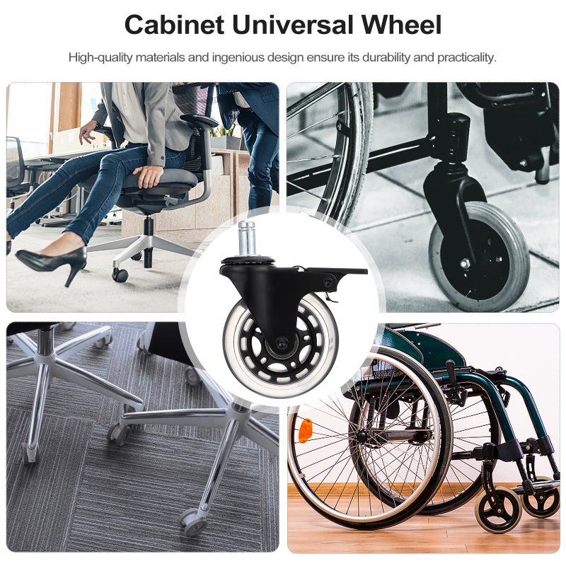 5pcs Office Chair Caster Wheels 360 Degree Swivel Furniture Wheels Universal Wheels - Image 4