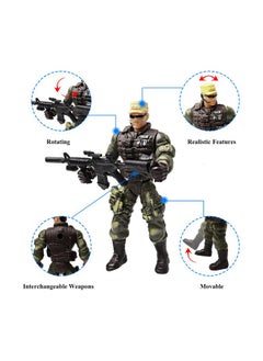 HAPTIME Army Men Action Figures Soldiers Toys With Accessories / Swat Team Figure Military Playset For Boys Girls Children Kids 3 4 5 6 7 8 9 Years Old,Great As Christmas,Birthday(Special Troops)  - Image 3