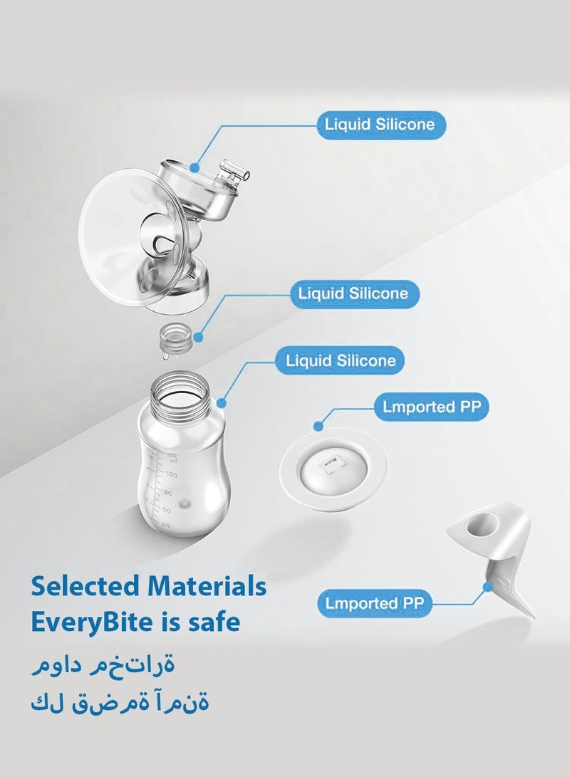 ديبتر مضخة الثدي اليدوية، مضخة يدوية سيليكونية للرضاعة الطبيعية، مضخة ثدي يدوية صغيرة محمولة سعة 150 مل، رضاعة طبيعية مع شفط قابل للتعديل، مناسبة للهدايا والسفر والاستخدام المنزلي - Image 5