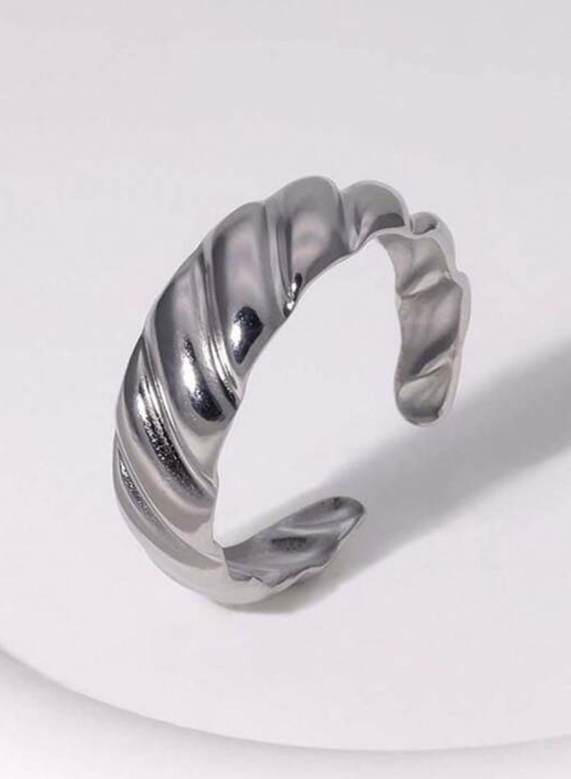 Equal Amazing Silver Stainless Steel Ring For Women One Size - Image 1