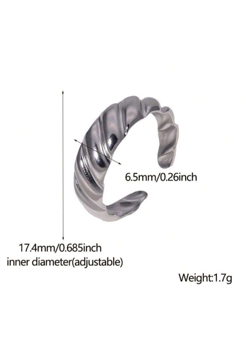 Equal Amazing Silver Stainless Steel Ring For Women One Size - Image 2