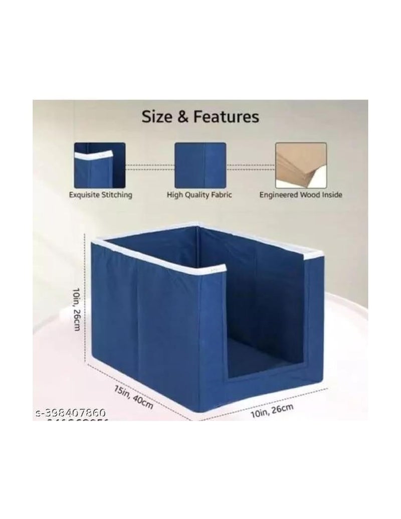 Sublojy NonWoven Shirt StackerClothes OrganizerSolid Color Foldable Non Woven MaterialCloset Wardrobe Organizer Blue Colour pack of 2  - Image 4