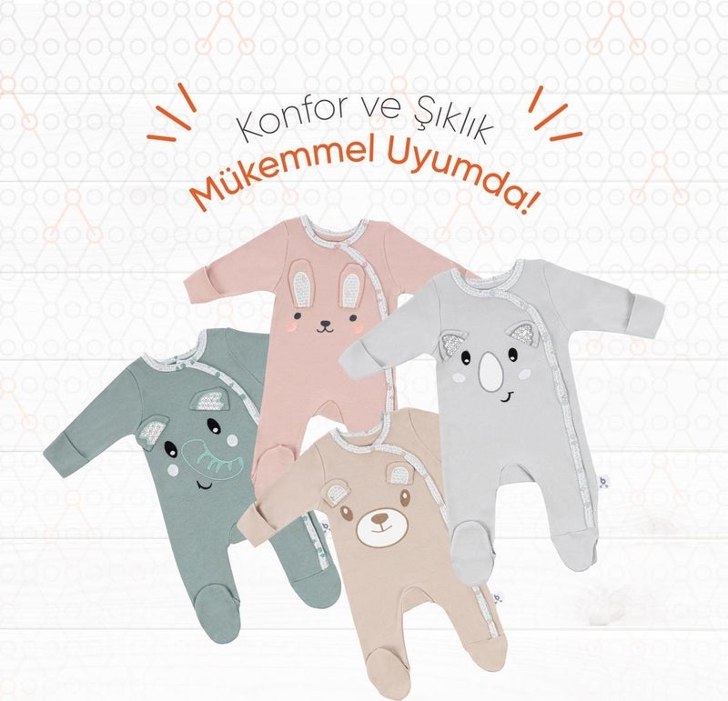 Gezenbebe Hero Long Sleeve Embroidered Baby Romper Elephant  - Image 4
