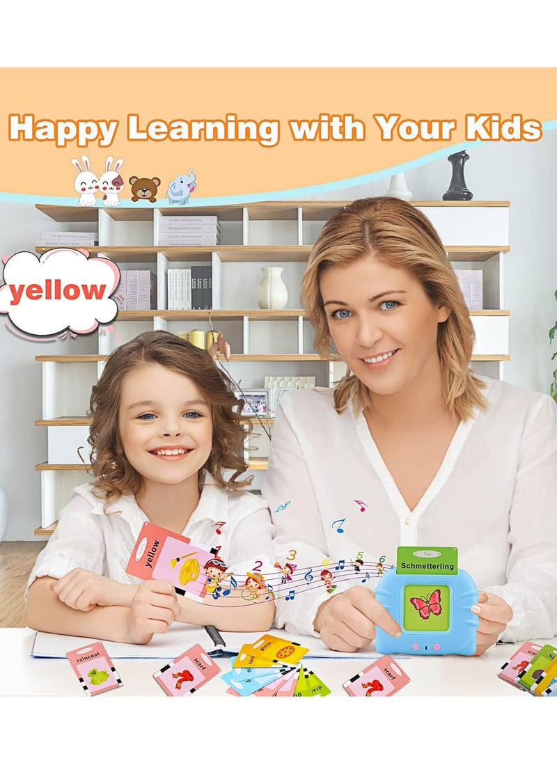 Festive Gallery - Talking Flash Cards Learning Toys for Toddlers 1-6 Year Old,British English, 224 Words, Audible Educational Toys, Preschool Learning Resource Electronic Interactive Toy Birthday Gifts for Kids-Blue - Image 1