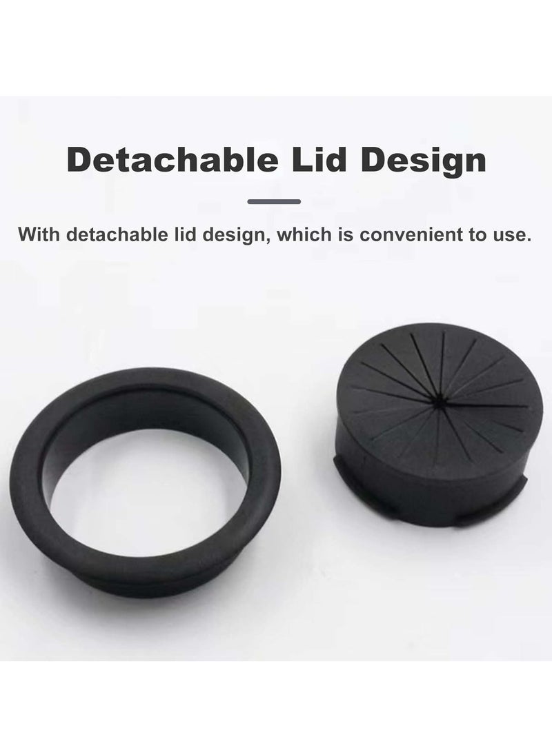 Oasisgalore 2-Pack 2-Inch Flexible Desk Grommet, Cable Hole Cover for Home & Office Tables - Black  - Image 5