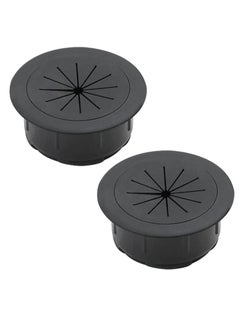Oasisgalore 2-Pack 2-Inch Flexible Desk Grommet, Cable Hole Cover for Home & Office Tables - Black  - Image 1