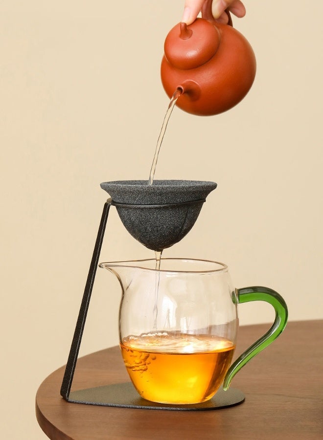 BF HOME Creative Micro-Porous Ceramic Filter Set - Handmade Ore Coffee & Tea Filter Cup, Eco-Friendly No Paper Needed, with Iron Base Holder - Image 2