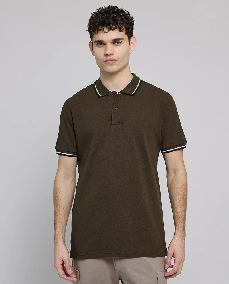 R&B Contrast Tipping Polo T-Shirt with Short Sleeves