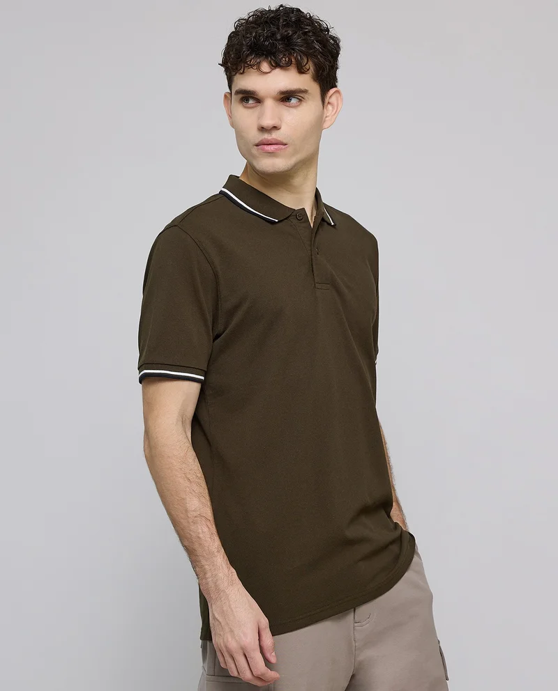 R&B Contrast Tipping Polo T-Shirt with Short Sleeves