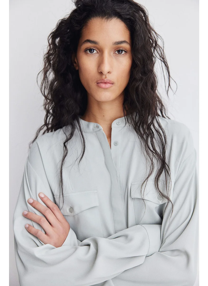 اتش اند ام Band-Collar Blouse