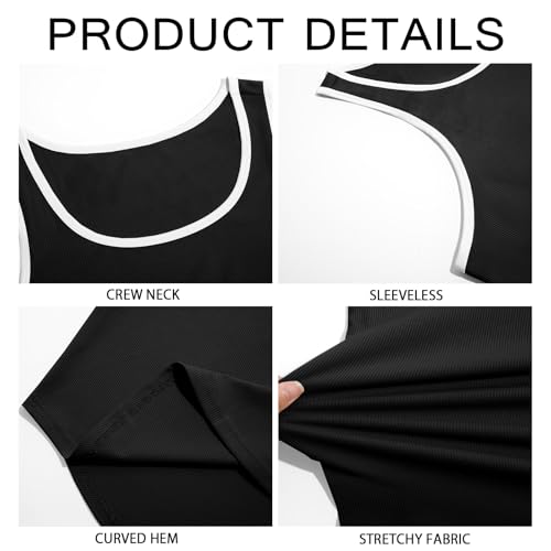 Runcati Mens Sleeveless Tank Tops Workout Muscle Gym Knitted Shirt Athletic Bodybuilding Slim Fit Ribbed T Shirts Black - Image 5