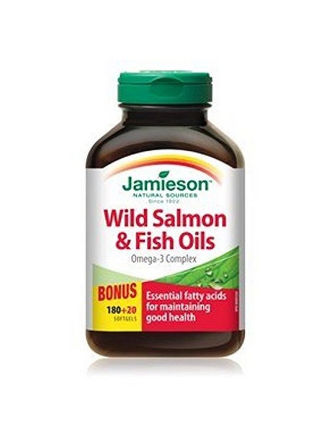 Jamieson Wild Salmon & Fish Oils Omega 3 Complex 1000Mg 200 Softgels Bonus - Image 1