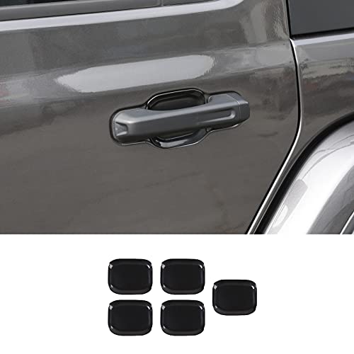 Hoolcar Exterior Accessories Door Handle Bowl Trims for 2018-2020 Jeep Wrangler JL JLU, Black, 5PCs - Image 1