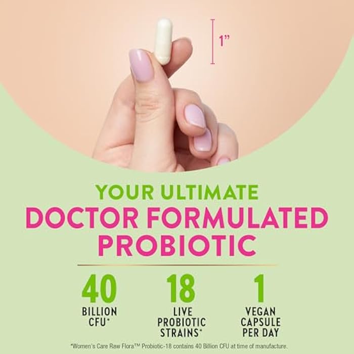 Nature's Truth Raw Flora Women's Probiotics | Dr. Formulated 40 Billion CFU + Prebiotics | Digestive, Vaginal & Urinary Support | 33 Vegan Capsules with Cranberry & D-Mannose | Shelf Stable - Image 4