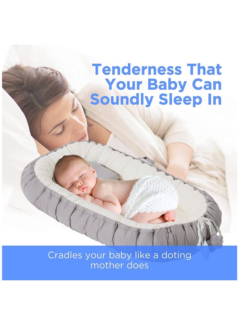 Arabest - Baby Lounger - Baby Portable Lounger Pillow for Newborn, Breathable and Soft Baby Nest Co Sleeper for Baby 0-24 Months, Portable Infant Lounger Baby Floor Seat for Home and Travel - Image 1