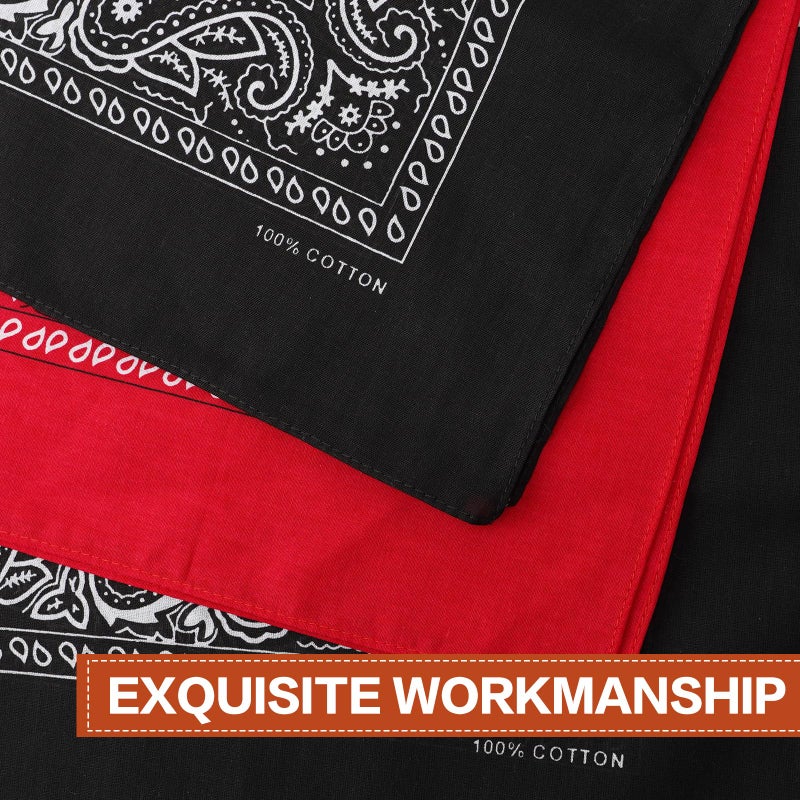 Raylarnia Bandanas for Men, Novelty Bandanas Paisley Cotton Bandanas for Women and Man- Black - Image 2