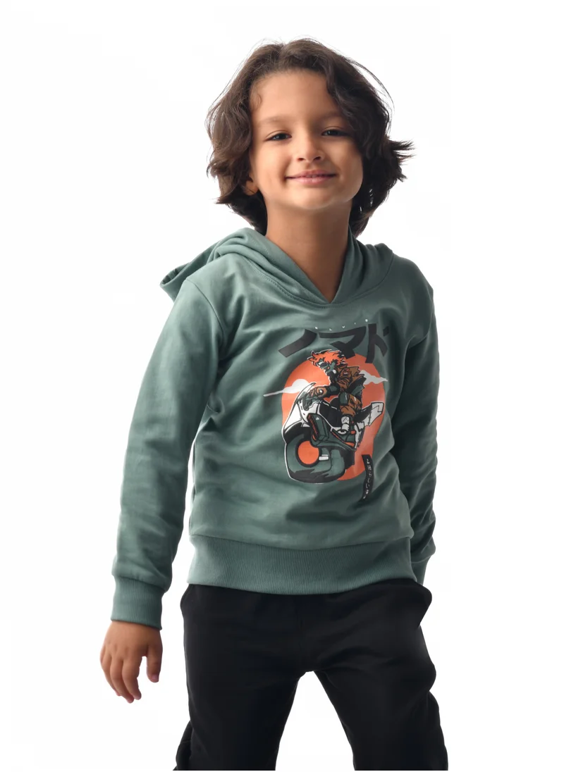 victor and jane Boys' Hoodie (2 - 8yrs) Green