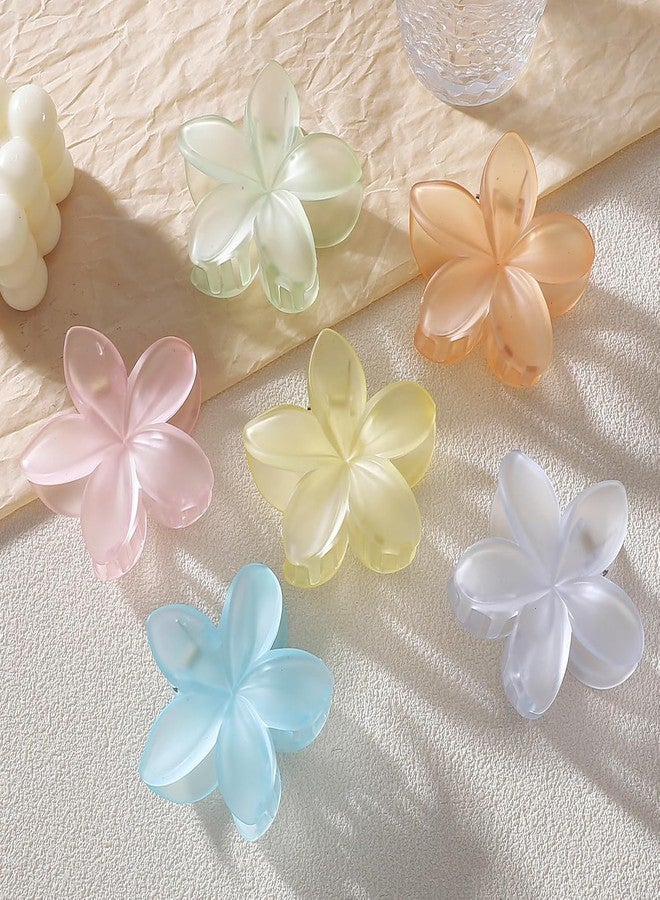 DORMITORRY Cross-Border Candy-Colored Frangipani Hair Clip, Updo on the Back of the Head, Multicolor Floral Hair Accessories for Girls Daily & Festive Use, Non-Slip Hair Clutcher, 3 Pcs - Multicolor. - Image 1
