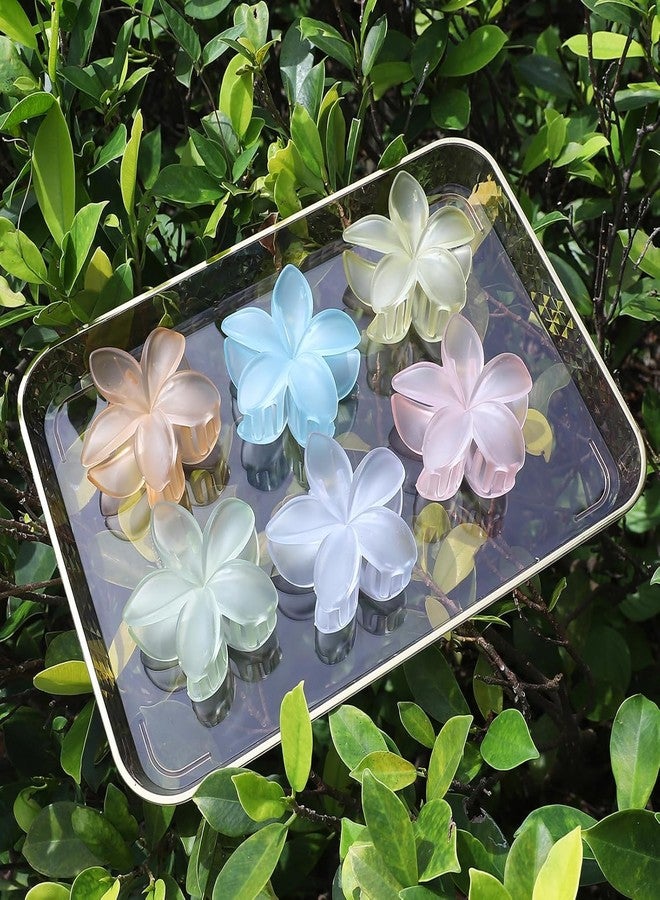 DORMITORRY Cross-Border Candy-Colored Frangipani Hair Clip, Updo on the Back of the Head, Multicolor Floral Hair Accessories for Girls Daily & Festive Use, Non-Slip Hair Clutcher, 3 Pcs - Multicolor. - Image 3