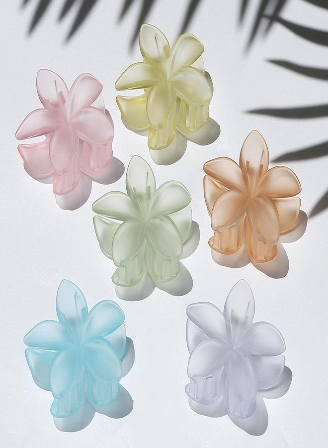 DORMITORRY Cross-Border Candy-Colored Frangipani Hair Clip, Updo on the Back of the Head, Multicolor Floral Hair Accessories for Girls Daily & Festive Use, Non-Slip Hair Clutcher, 3 Pcs - Multicolor. - Image 4