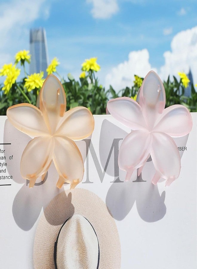 DORMITORRY Cross-Border Candy-Colored Frangipani Hair Clip, Updo on the Back of the Head, Multicolor Floral Hair Accessories for Girls Daily & Festive Use, Non-Slip Hair Clutcher, 3 Pcs - Multicolor. - Image 5