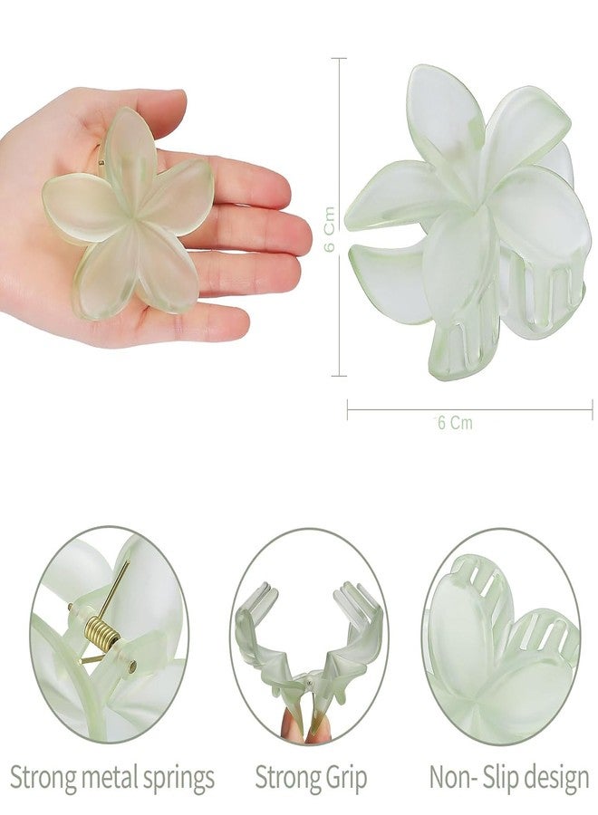 DORMITORRY Cross-Border Candy-Colored Frangipani Hair Clip, Updo on the Back of the Head, Multicolor Floral Hair Accessories for Girls Daily & Festive Use, Non-Slip Hair Clutcher, 3 Pcs - Multicolor. - Image 2
