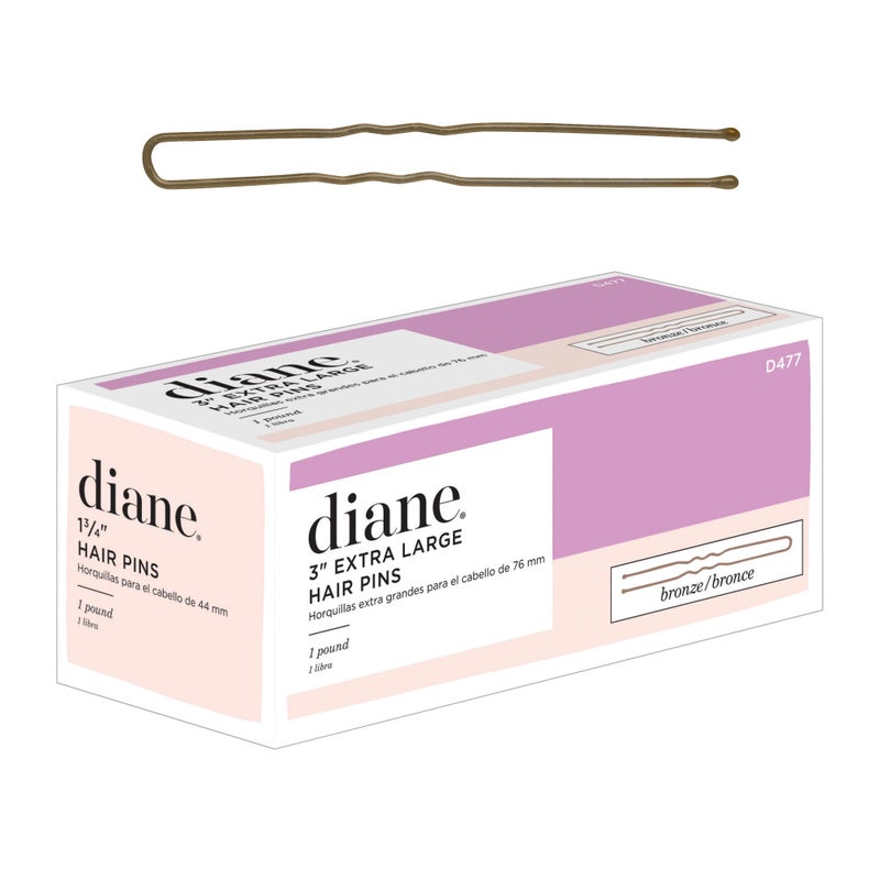 Diane Extra Large 3 Bronze Hair Pins for Women Girls Hairdressing Salon U Shaped Hair Pins with Ball Tips for Securing Updos Buns Braids and Everyday Styles 1 lb Approximately 400 Pins