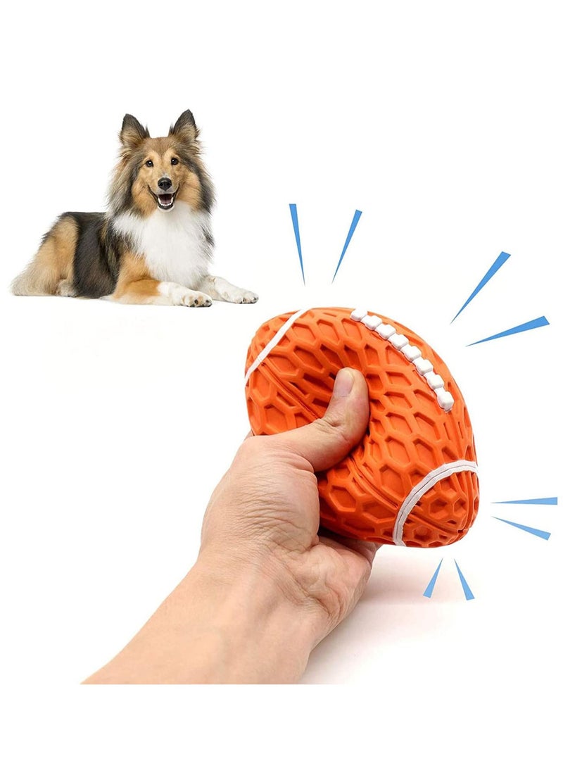 KASTWAVE ألعاب كلاب للمضغ كرة تنس مطاطية مع صفارة لعبة حيوانات أليفة غير قابلة للتدمير وقوية للكلاب متوسطة وكبيرة السلالات جراء تدريب التسنين - Image 1