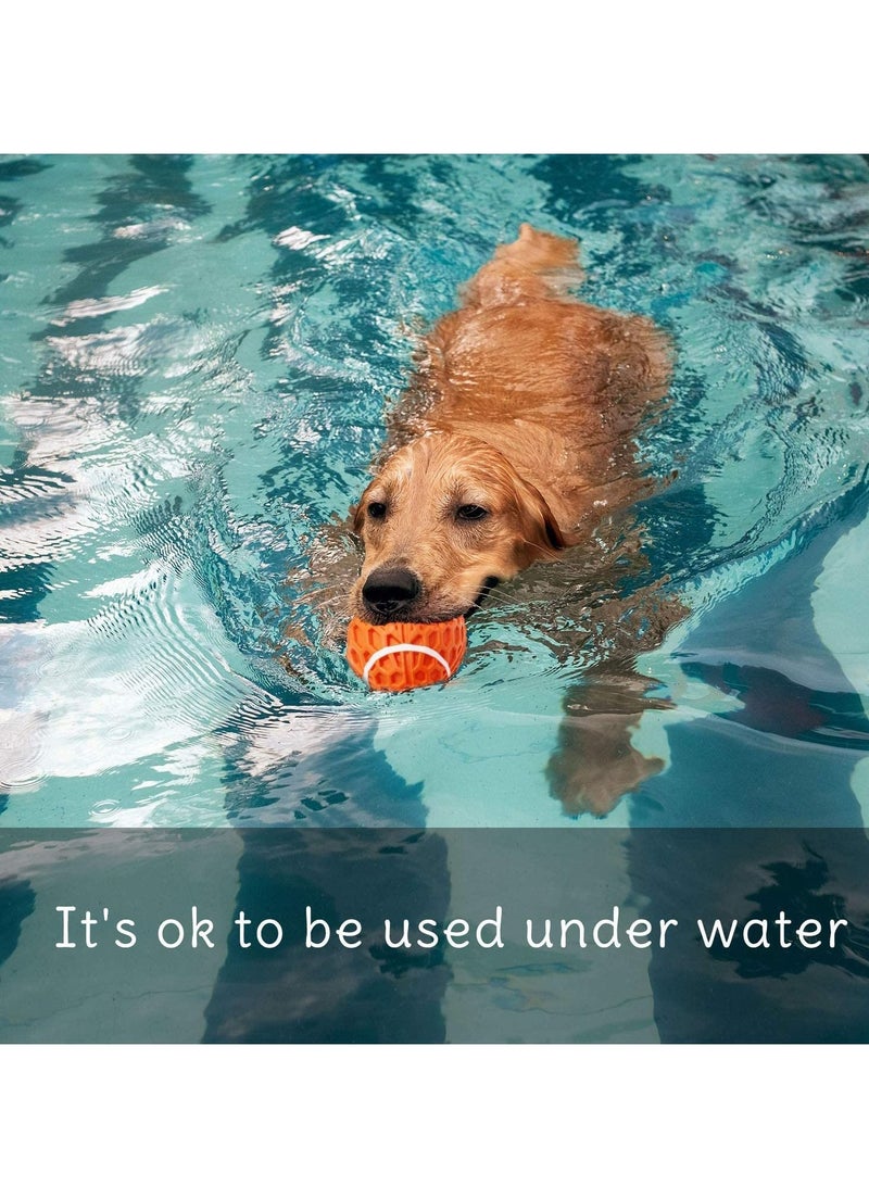 KASTWAVE ألعاب كلاب للمضغ كرة تنس مطاطية مع صفارة لعبة حيوانات أليفة غير قابلة للتدمير وقوية للكلاب متوسطة وكبيرة السلالات جراء تدريب التسنين - Image 5