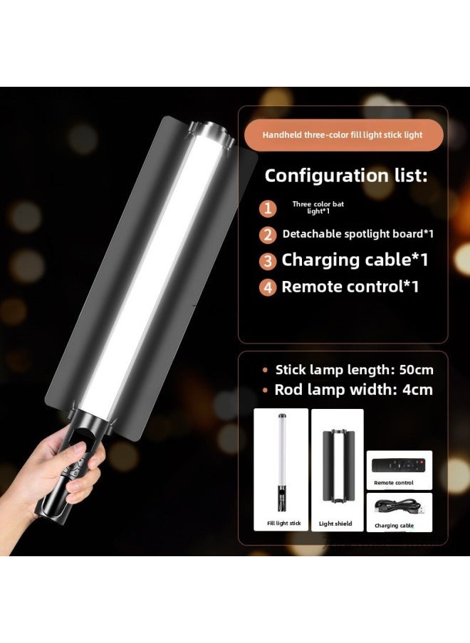 Super Cost-effective Rgb Photography Fill Light Handheld D Fill Light Bar Outside Shot Light Indoor And Outdoor Night Scene A Batch-Specifications:[exclusive☆16500lm] Three-color Fill Light Stick + 2m Light Stand + Remote Control + Free Portable