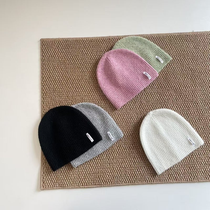 Parent-Child Style~ Korean-Style Knitted Hat for Adults and Children, Stylish Solid Color Warm Head-Covering Woolen Hat for Boys and Girls - Image 5