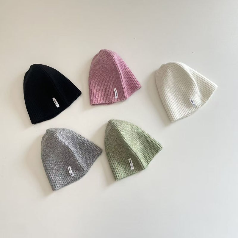 Parent-Child Style~ Korean-Style Knitted Hat for Adults and Children, Stylish Solid Color Warm Head-Covering Woolen Hat for Boys and Girls - Image 2