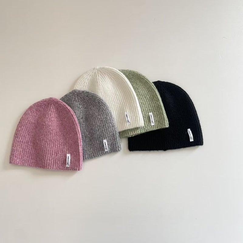 Parent-Child Style~ Korean-Style Knitted Hat for Adults and Children, Stylish Solid Color Warm Head-Covering Woolen Hat for Boys and Girls - Image 3