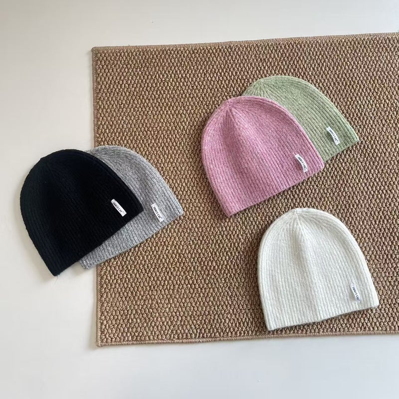 Parent-Child Style~ Korean-Style Knitted Hat for Adults and Children, Stylish Solid Color Warm Head-Covering Woolen Hat for Boys and Girls - Image 4