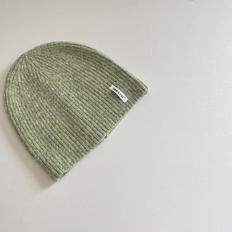 Parent-Child Style~ Korean-Style Knitted Hat for Adults and Children, Stylish Solid Color Warm Head-Covering Woolen Hat for Boys and Girls - Image 1
