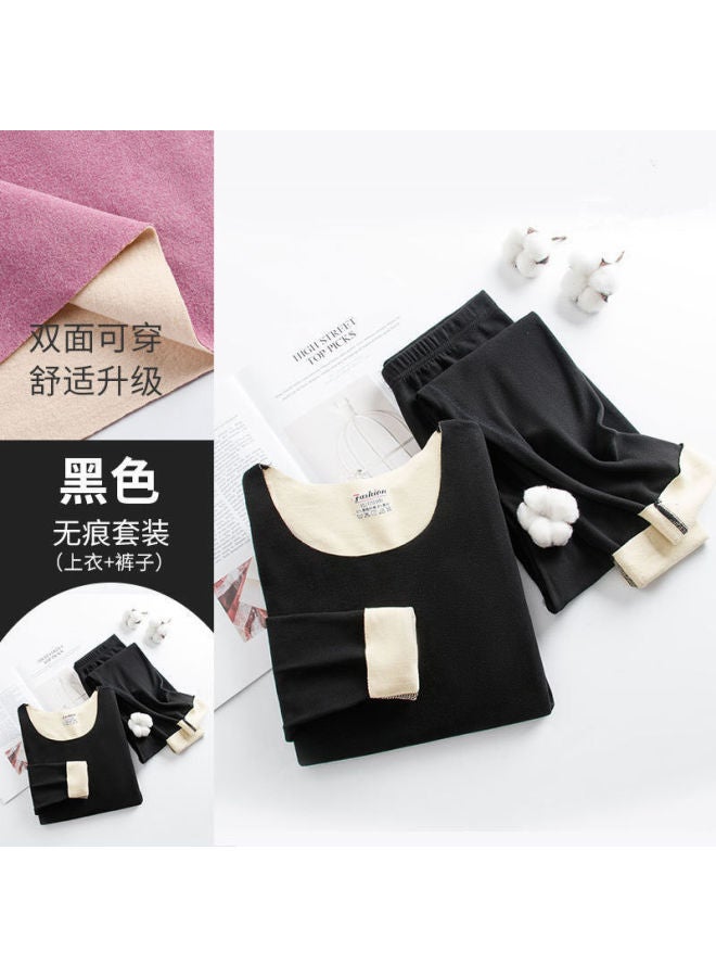 Ab-sided Seamless Thermal Underwear Set For Men And Women, Couple's Autumn Clothes And Pants, Men's Base Layer, Double-sided, Two-tone Seamless Design