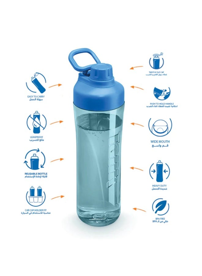 TANK Tritan Bottle, Leakproof 800ml, Blue - Image 3