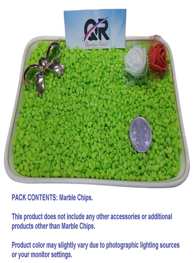 Quantum Retail - Parrot Green Color Marble Chips for Garden, Aquarium, Indoor Outdoor Decoration Pebbles Stone - (Size:3mm-5mm) (4.9 Kilograms) - Image 3