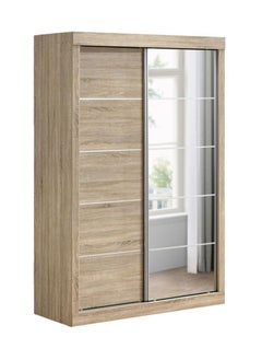 DANUBE HOME Supreme 2-Door Compact Sliding Wardrobe With Mirrors Stylish And Space-Saving Bedroom Storage Modern Sliding Doors With Full-Length Mirrors Durable Home DÃ©cor - French Sonoma Oak  - Image 5
