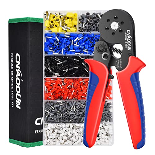 cnaodun Ferrule Crimping Tool Kit CNAODUN for AWG 237 with 1900PCS Wire Ferrules Terminals Hexagonal SelfAdjustable Ratchet Wire Ferrule Crimper - Image 1