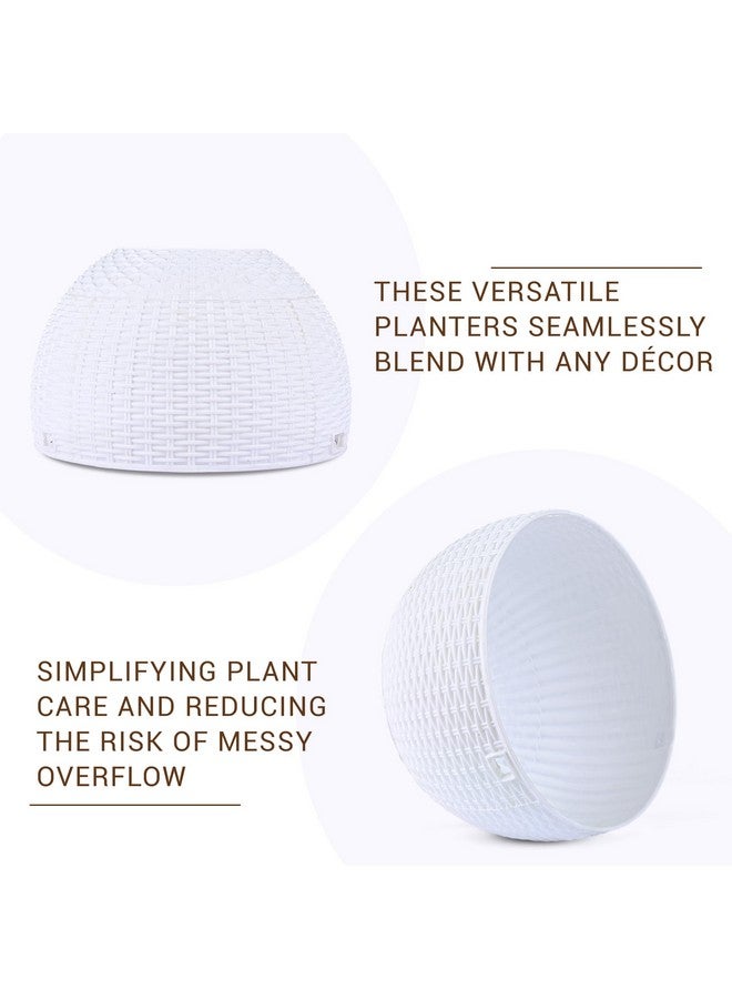 Kuber Industries Pack of 6 Hanging Flower Pot | Hanging Flower Pot for Living Room | Planters for Home-Lawns & Gardening | Flower Planter for Balcony | Plain Euro | 7 Inch | White - Image 5