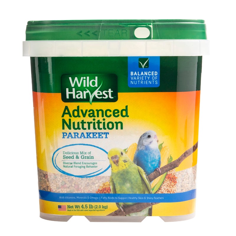 Wild Harvest Advanced Nutrition Diet For Parakeets 4.5 Pounds, Seed And Grain Mix - Image 1