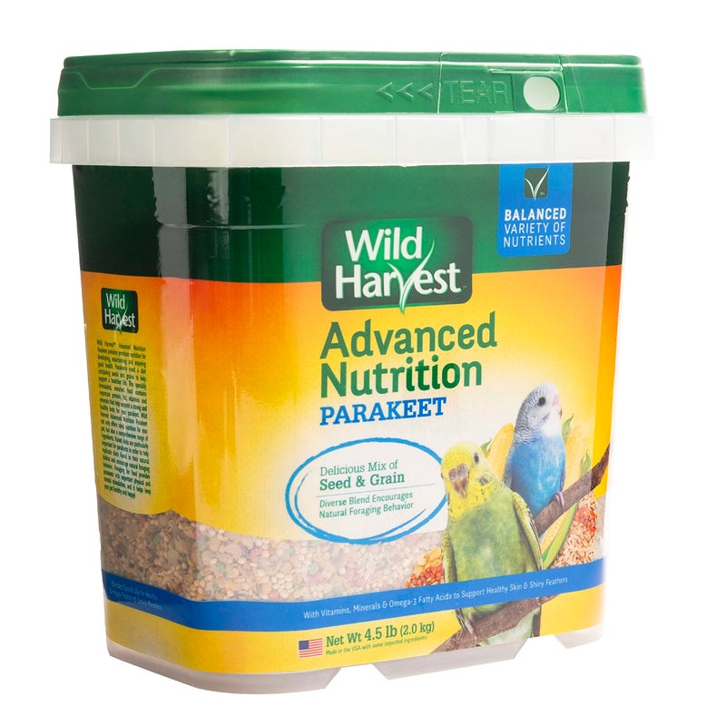 Wild Harvest Advanced Nutrition Diet For Parakeets 4.5 Pounds, Seed And Grain Mix - Image 2
